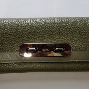 COACH Pebble Leather turnlock wallet